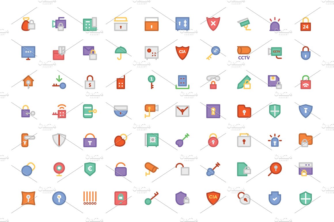 150 Security Colored Icons