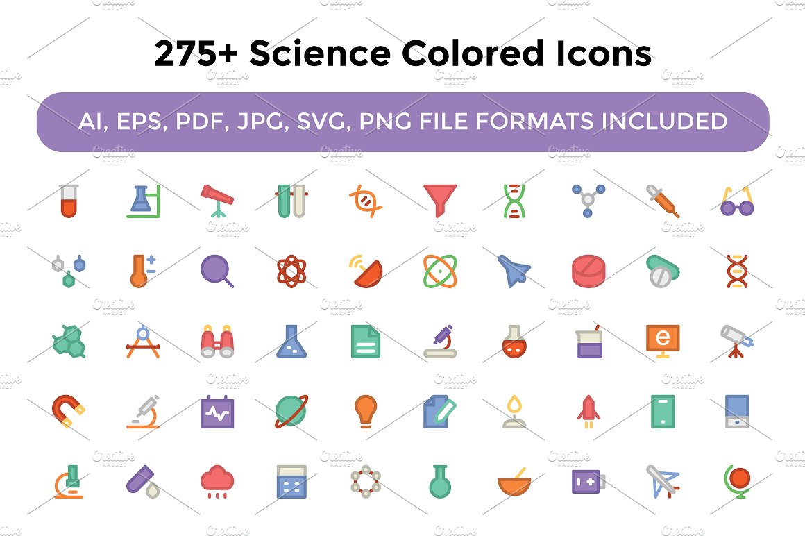 275 Science Colored Icons