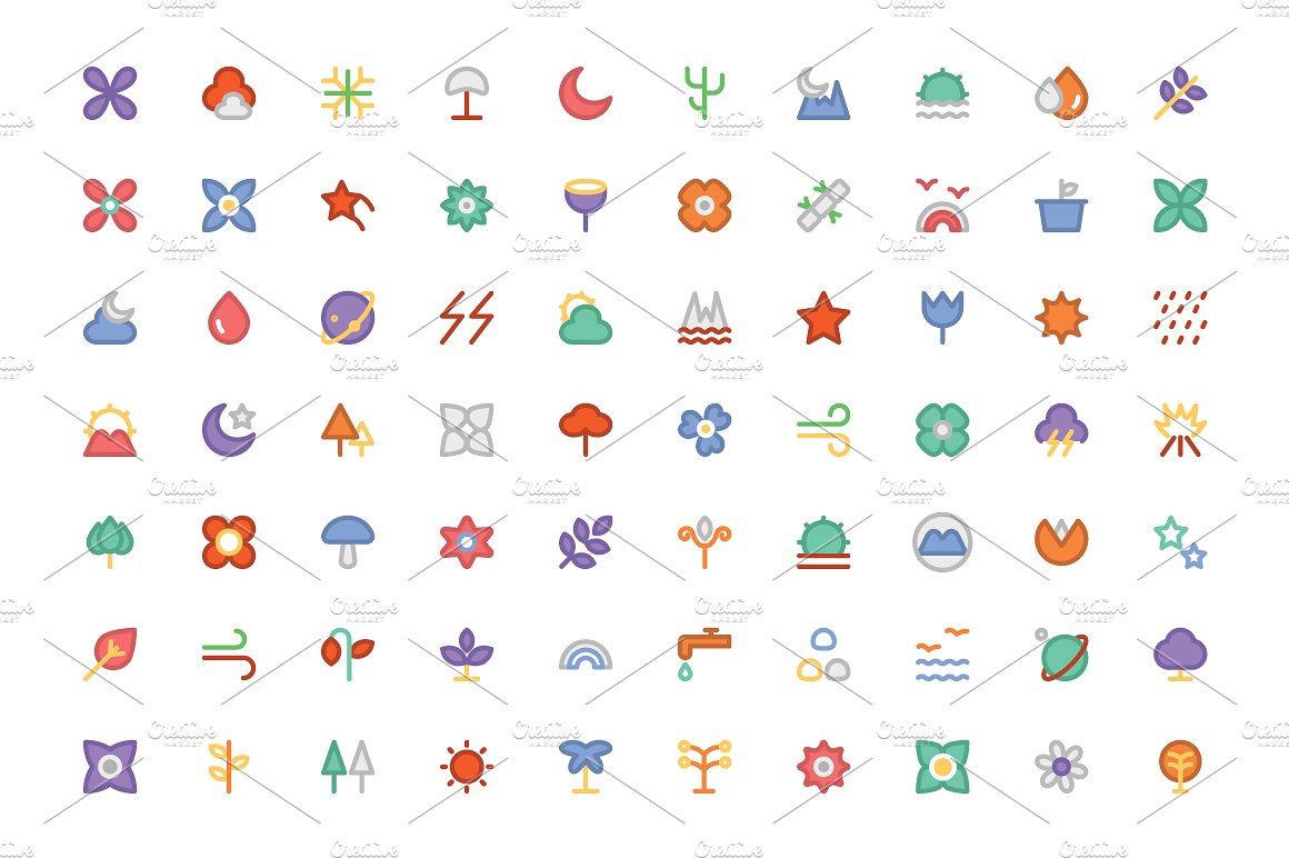 225 Nature Colored Icons