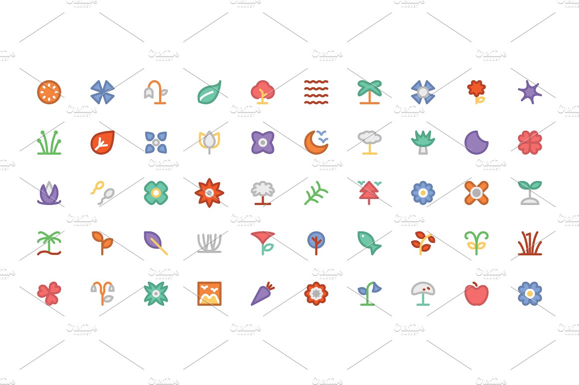 225 Nature Colored Icons