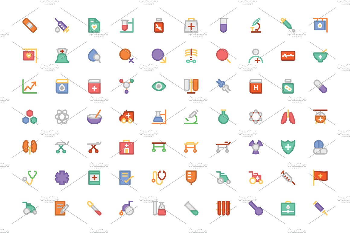 250 Medical Colored Icons