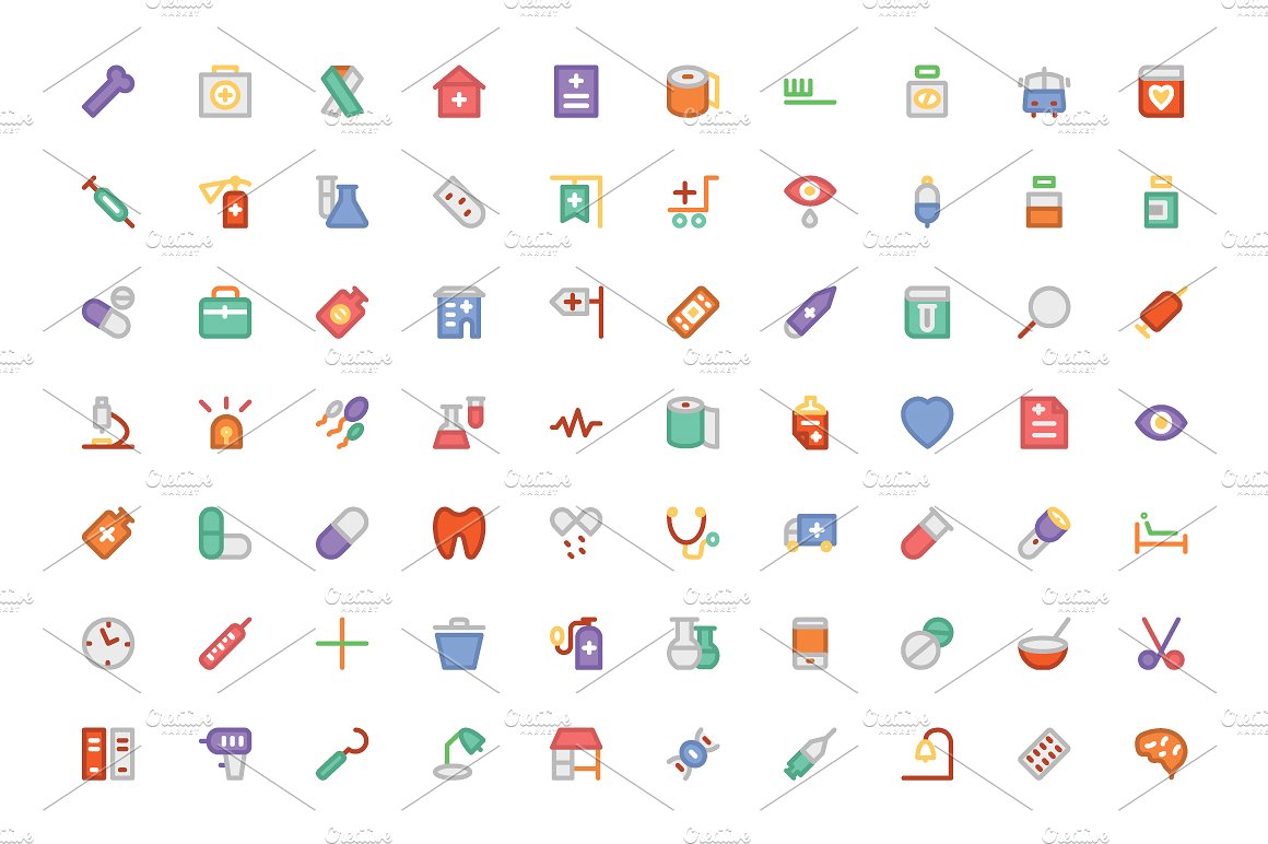 250 Medical Colored Icons