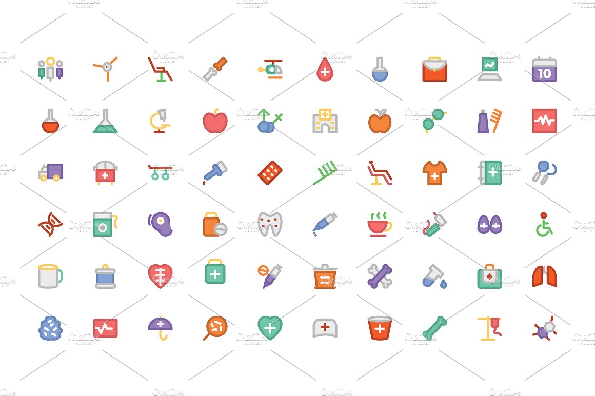 250 Medical Colored Icons