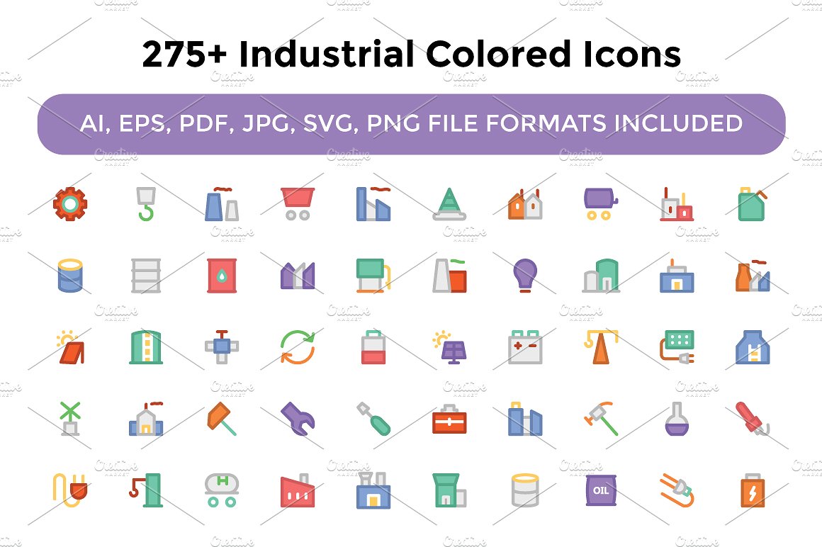 275 Industrial Colored Icons