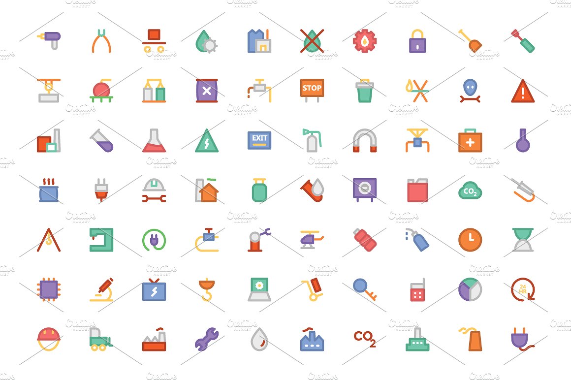 275 Industrial Colored Icons