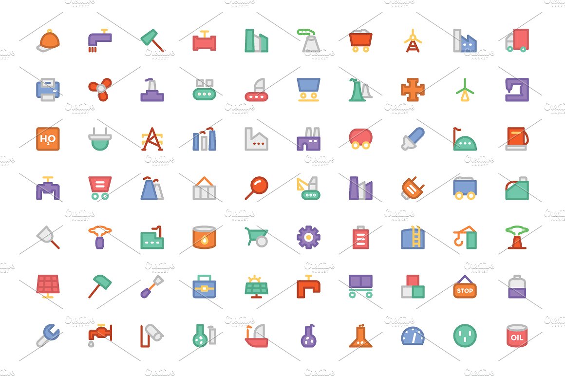 275 Industrial Colored Icons