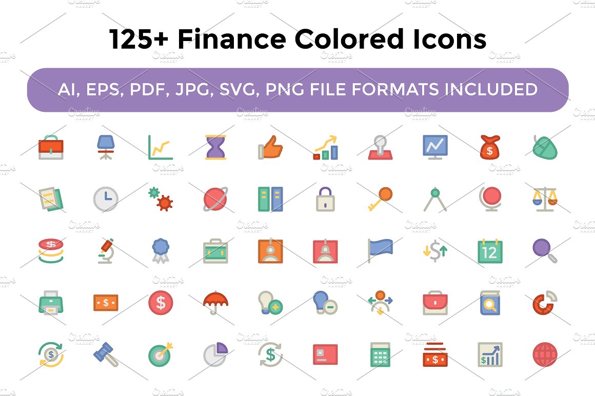 125 Finance Colored Icons