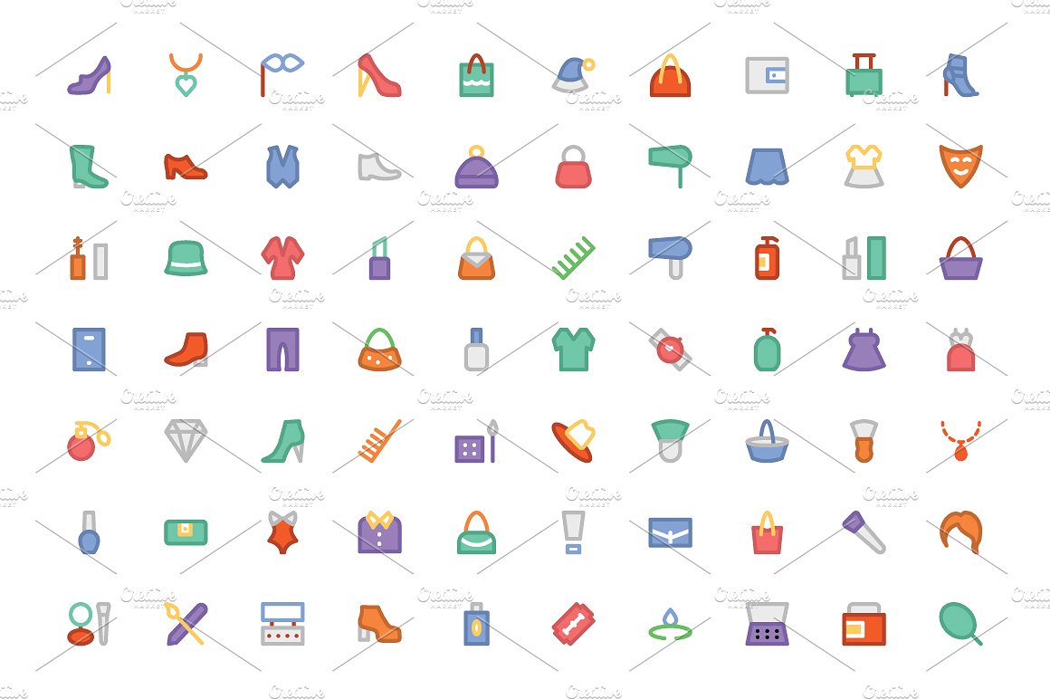 275 Fashion Colored Icons