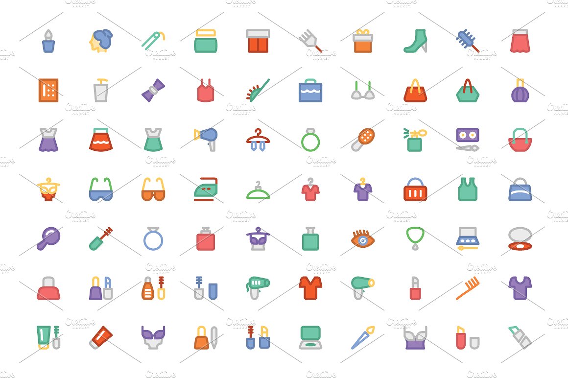 275 Fashion Colored Icons