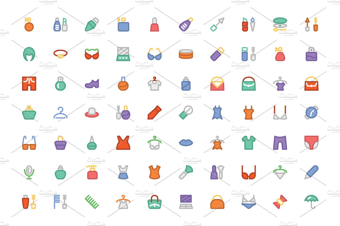 275 Fashion Colored Icons