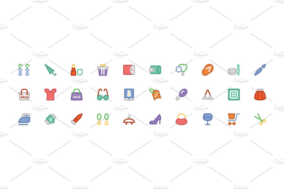 275 Fashion Colored Icons