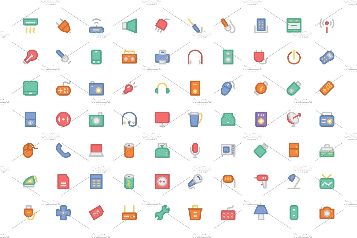 250 Electronics Colored Icons