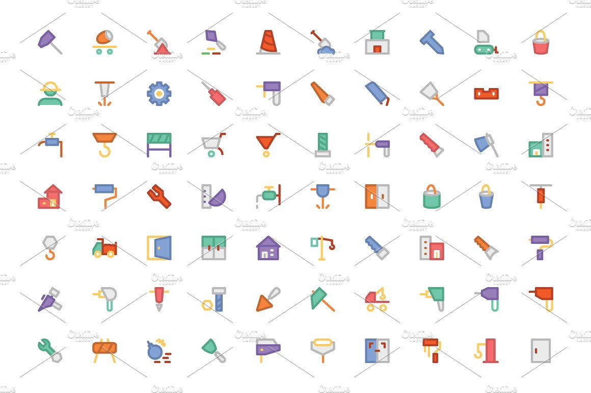 300 Construction Colored Icons