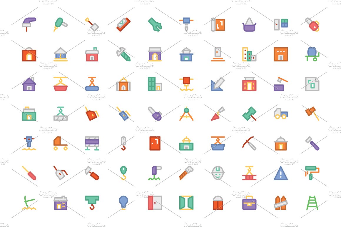 300 Construction Colored Icons