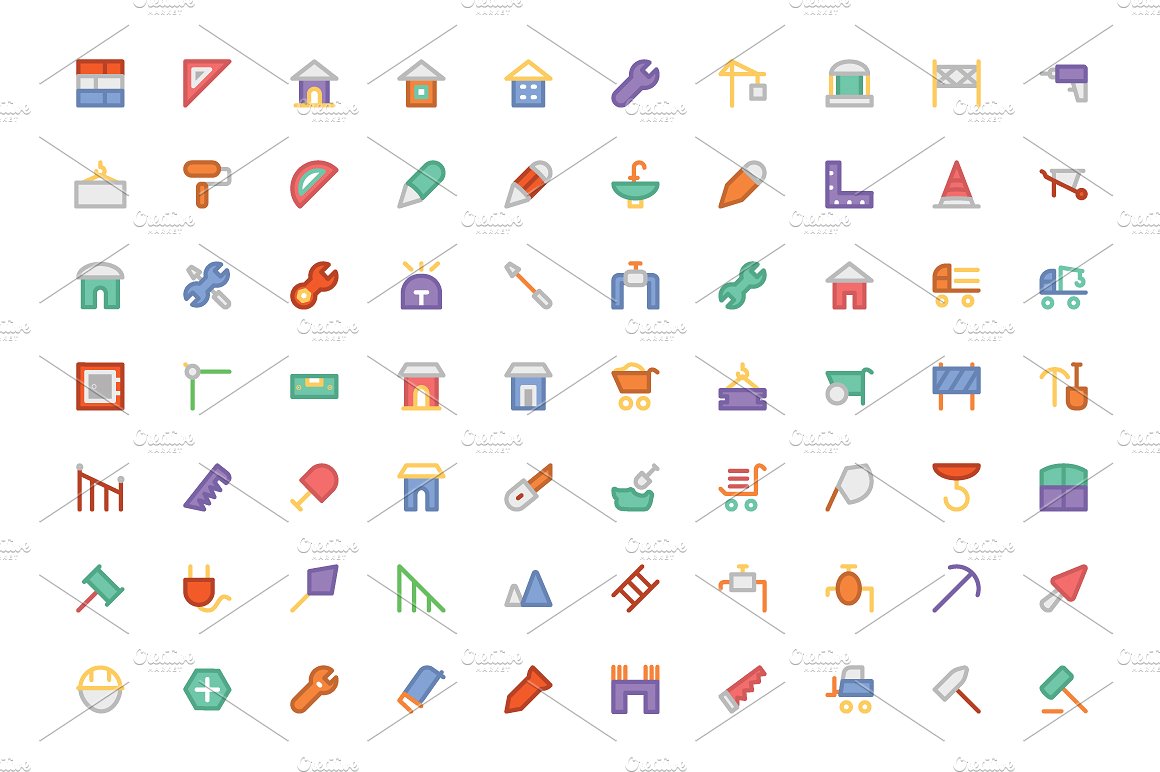 300 Construction Colored Icons