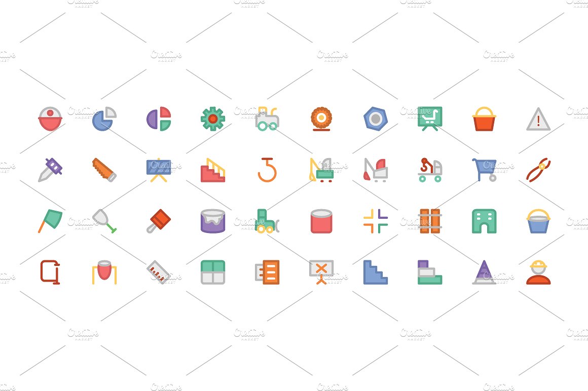 300 Construction Colored Icons