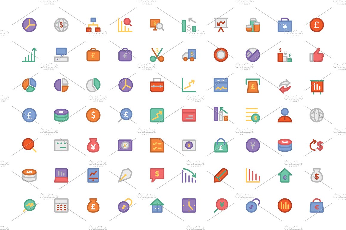 225 Business Colored Icons