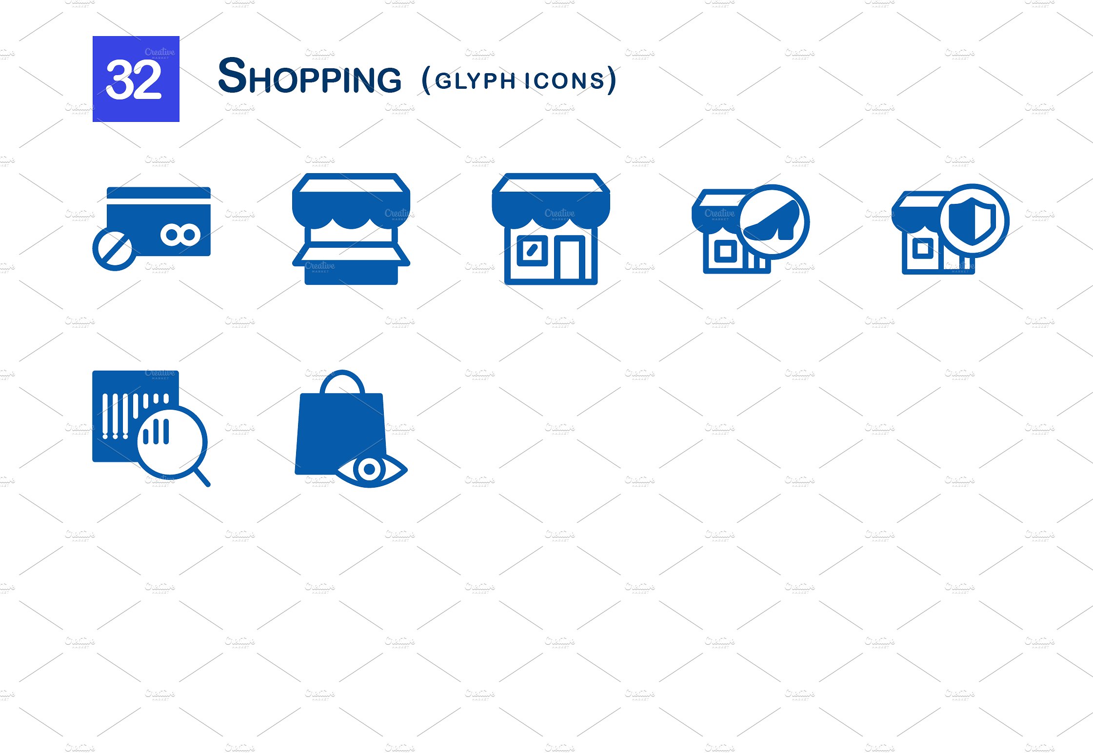 32 Shopping Glyph Icons