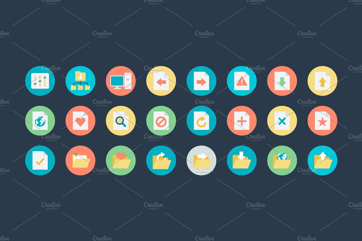 100 Flat Web Icons