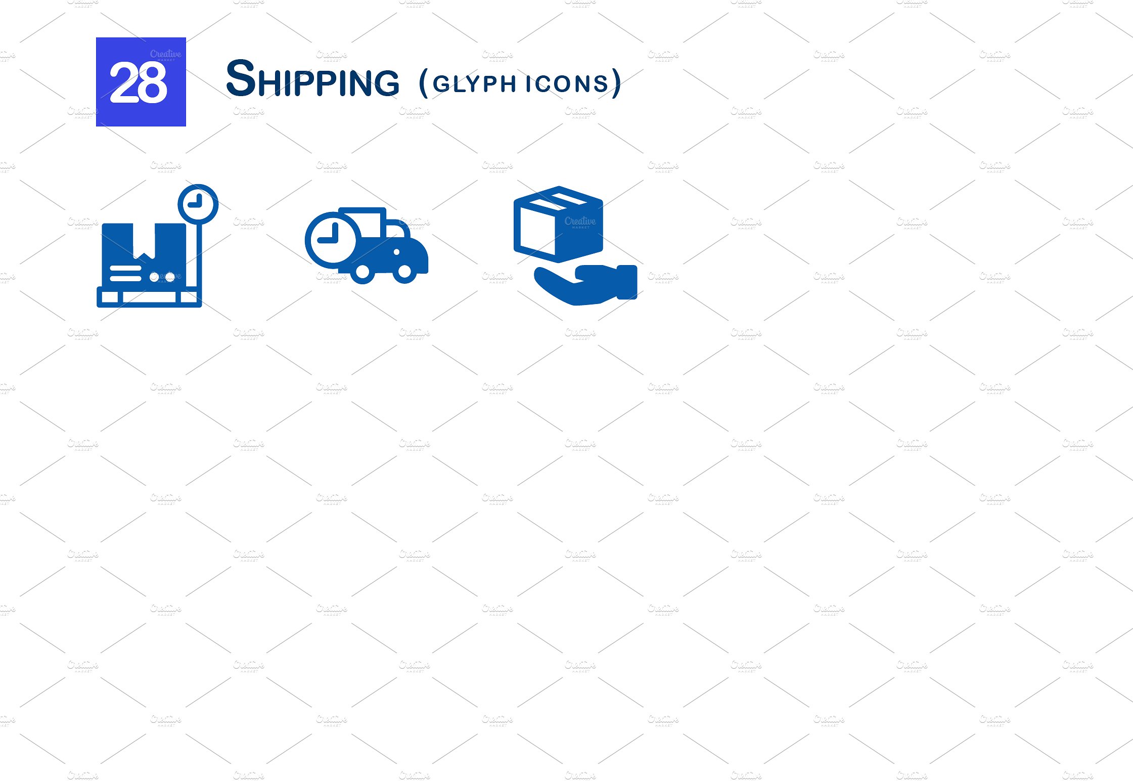 28 Shipping Glyph Icons