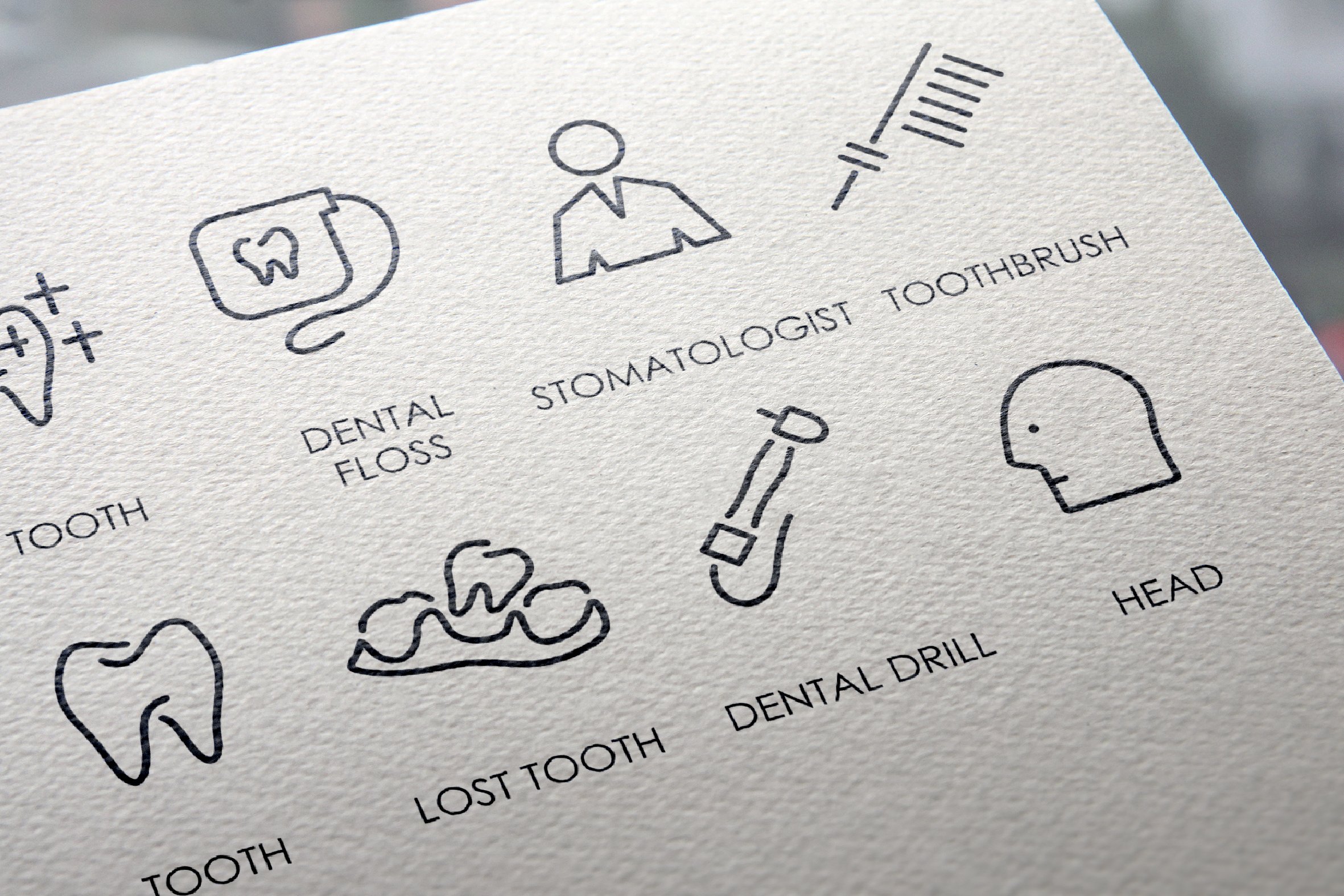 Stomatology thinline icons