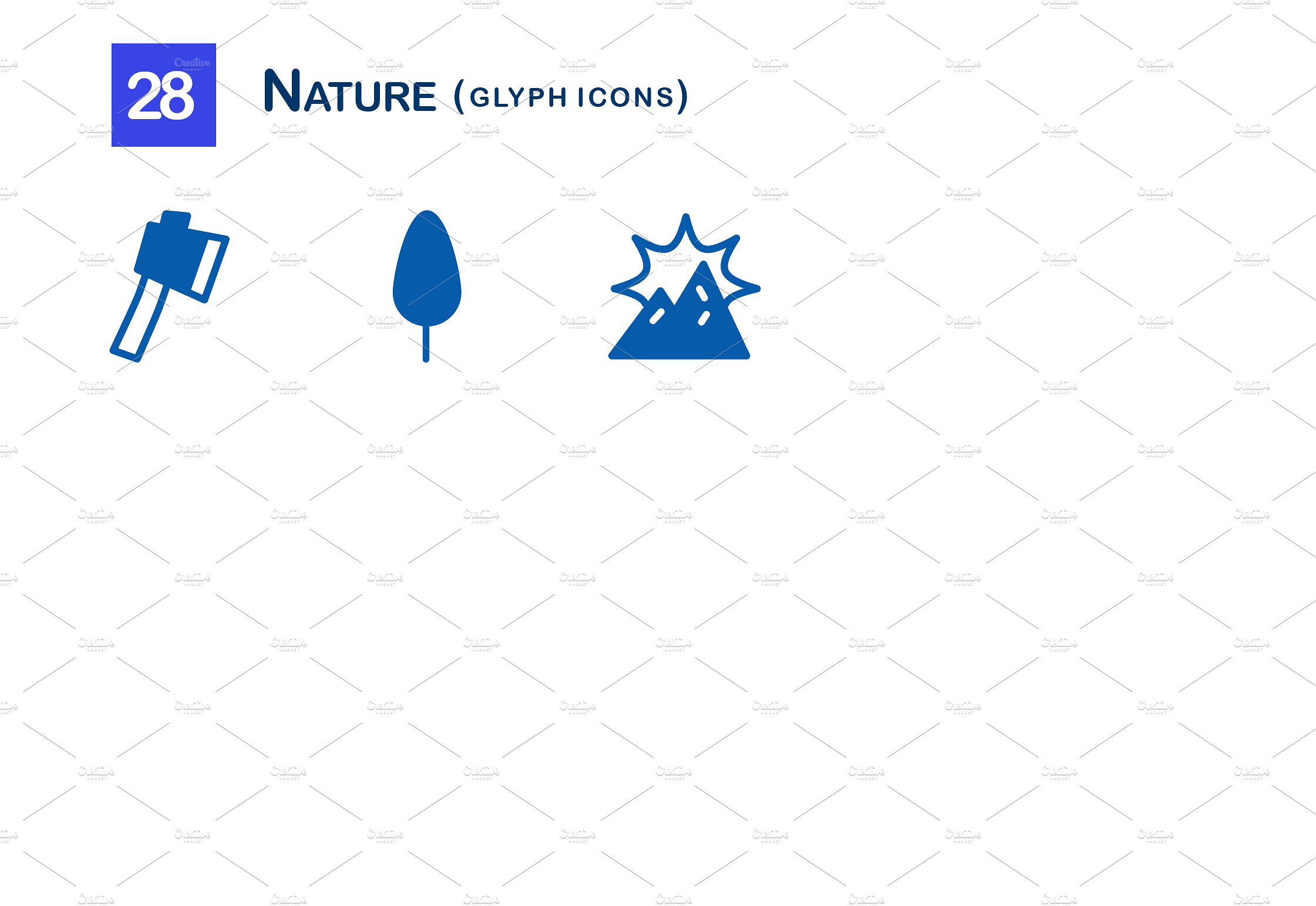 28 Nature Glyph Icons