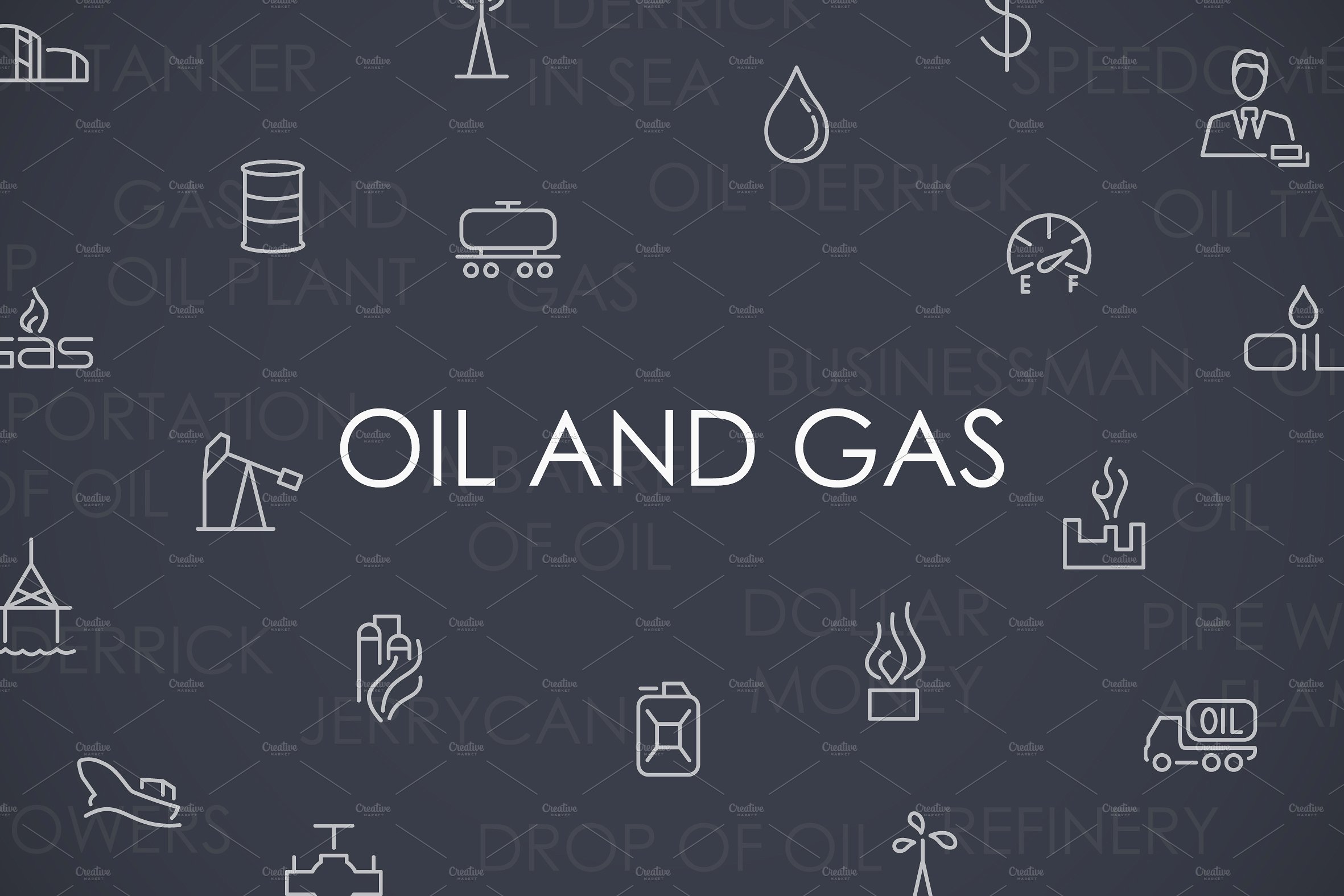 Oil and Gas thinline icon