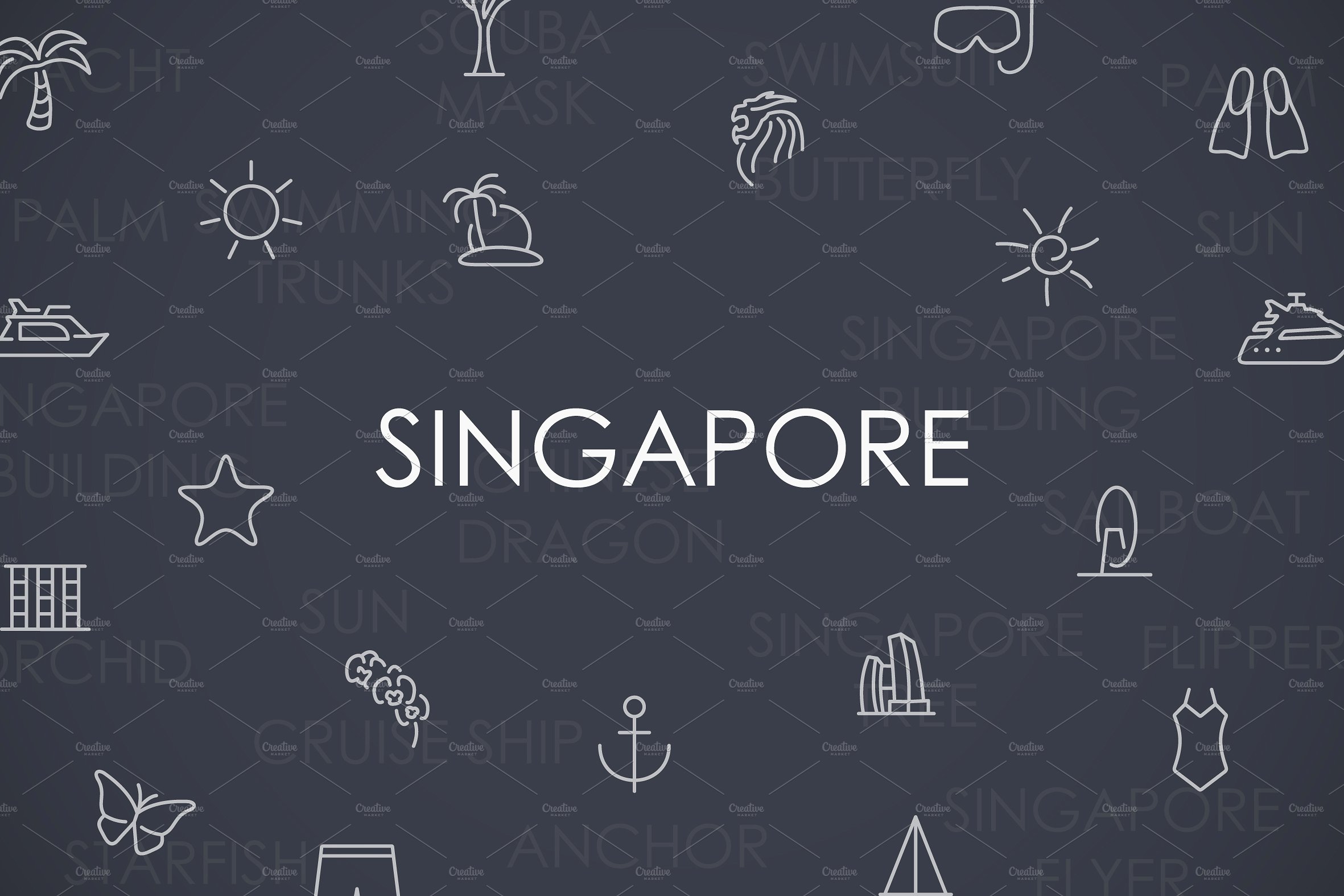 Singapore thinline icons