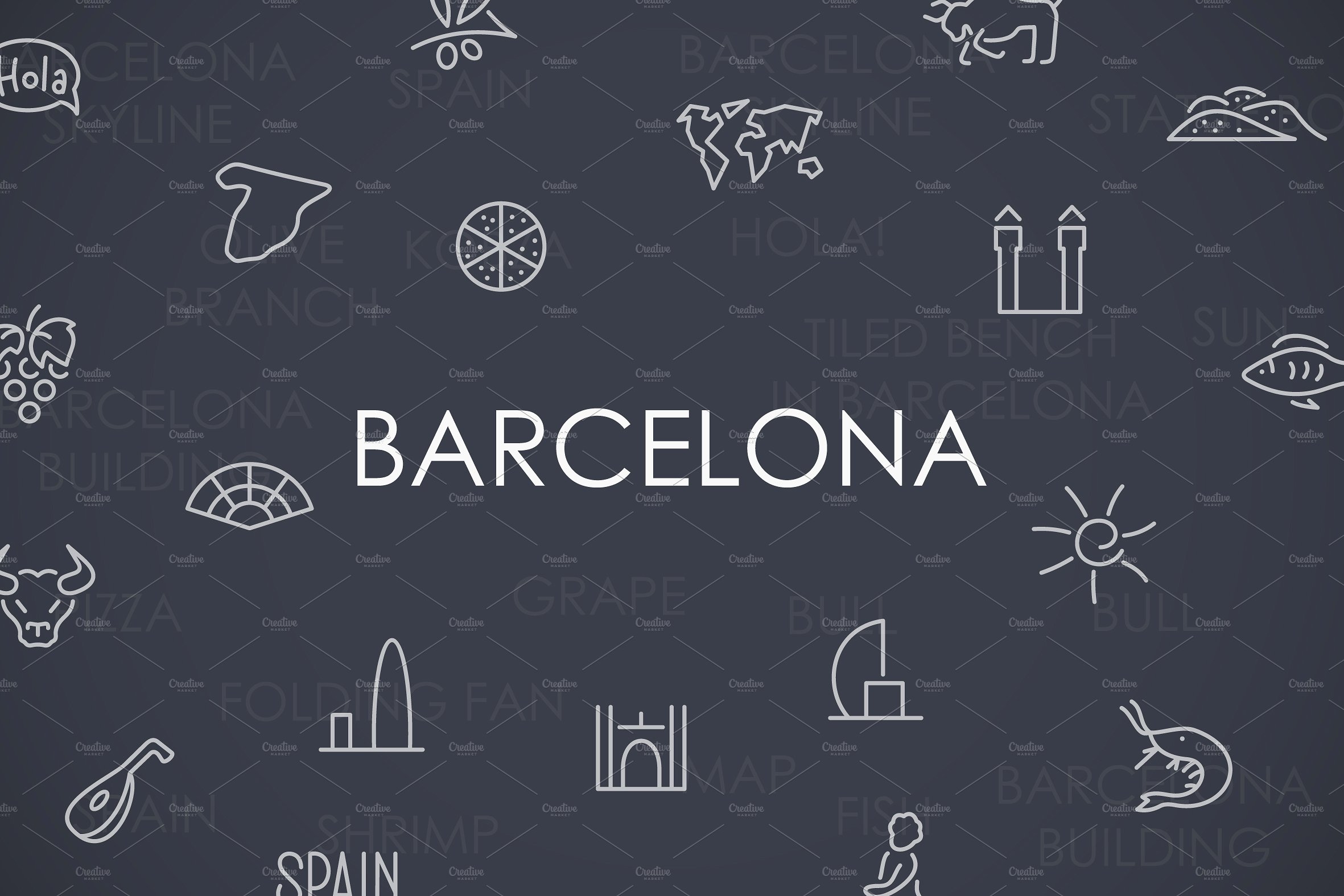 Barcelona thinline icons