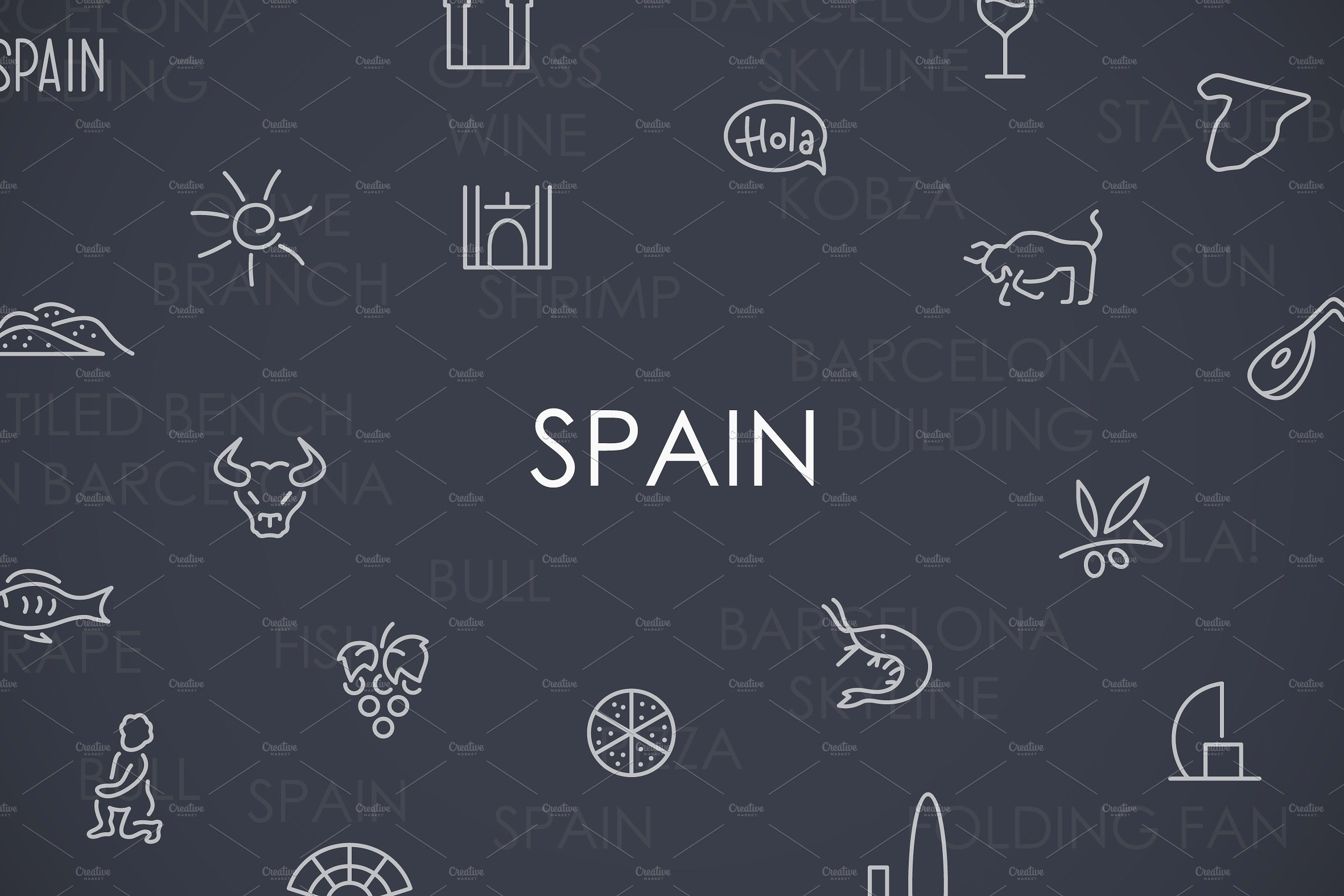 Spain thinline icons