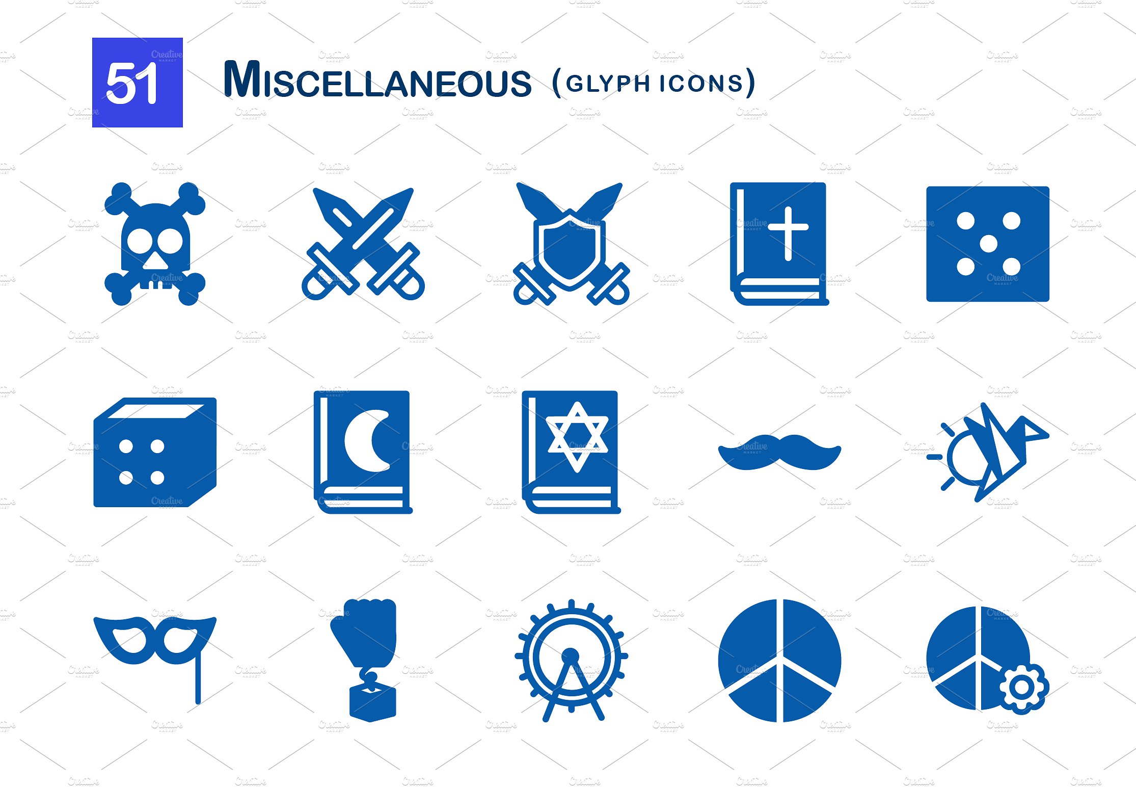 51 Miscellaneous Glyph Icons