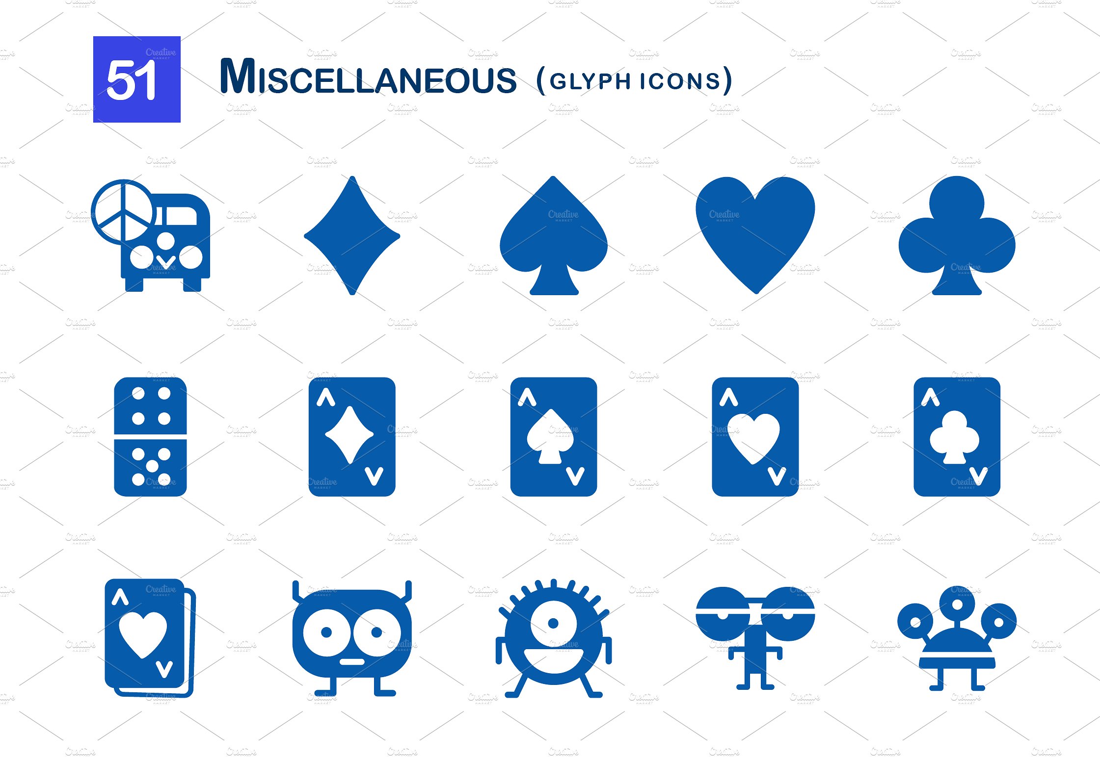 51 Miscellaneous Glyph Icons