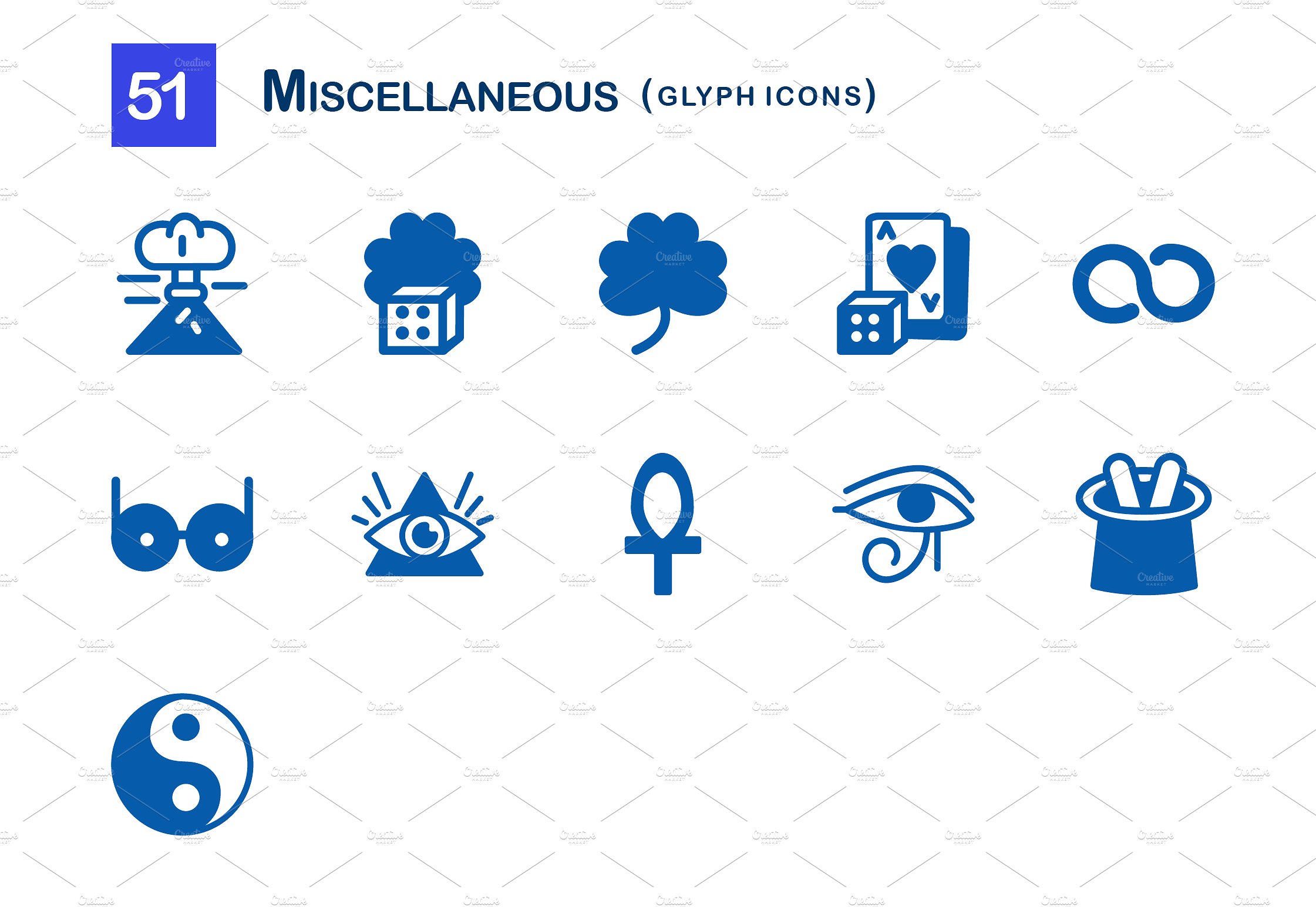 51 Miscellaneous Glyph Icons