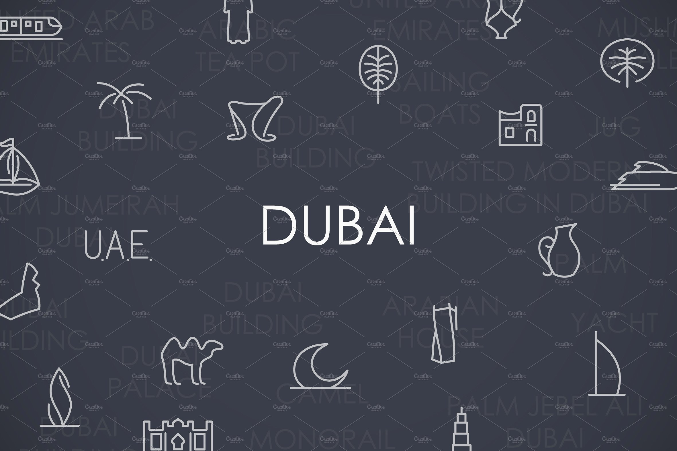 Dubai thinline icons