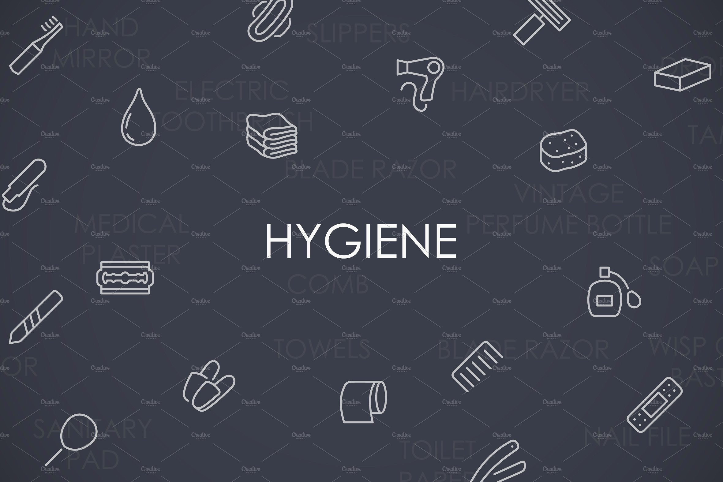 Hygiene thinline icons