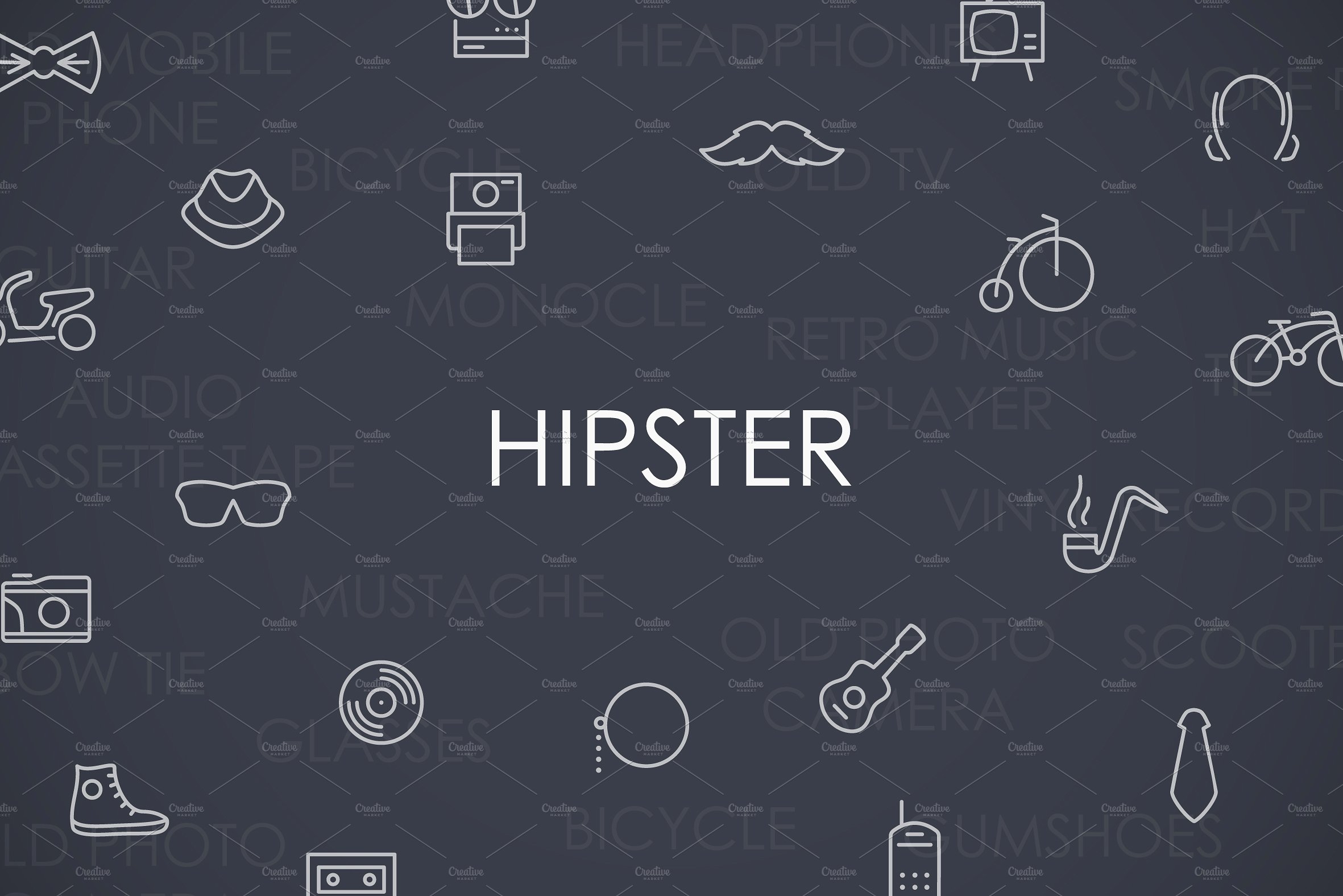 Hipster thinline icons