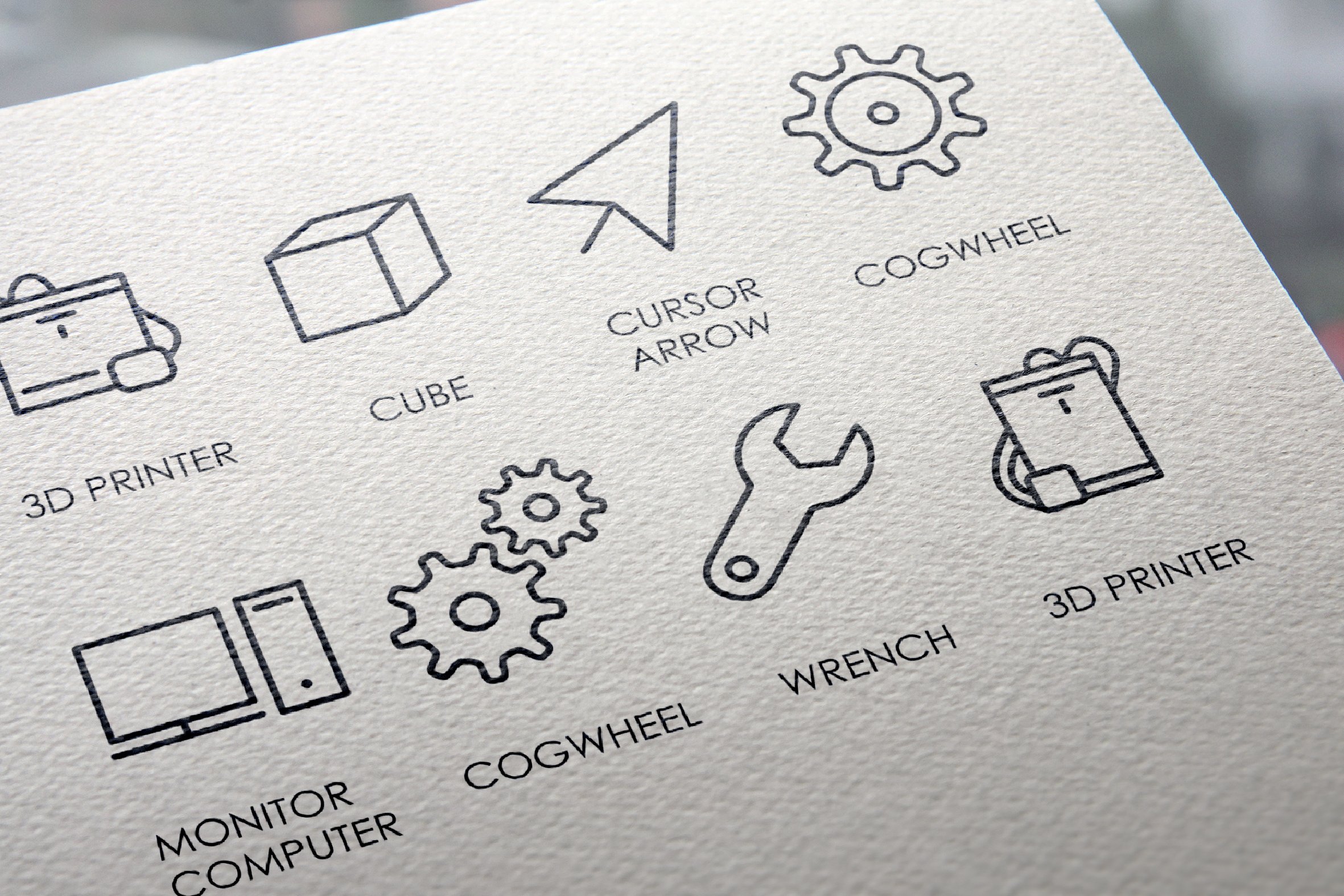 3d printer thinline icons