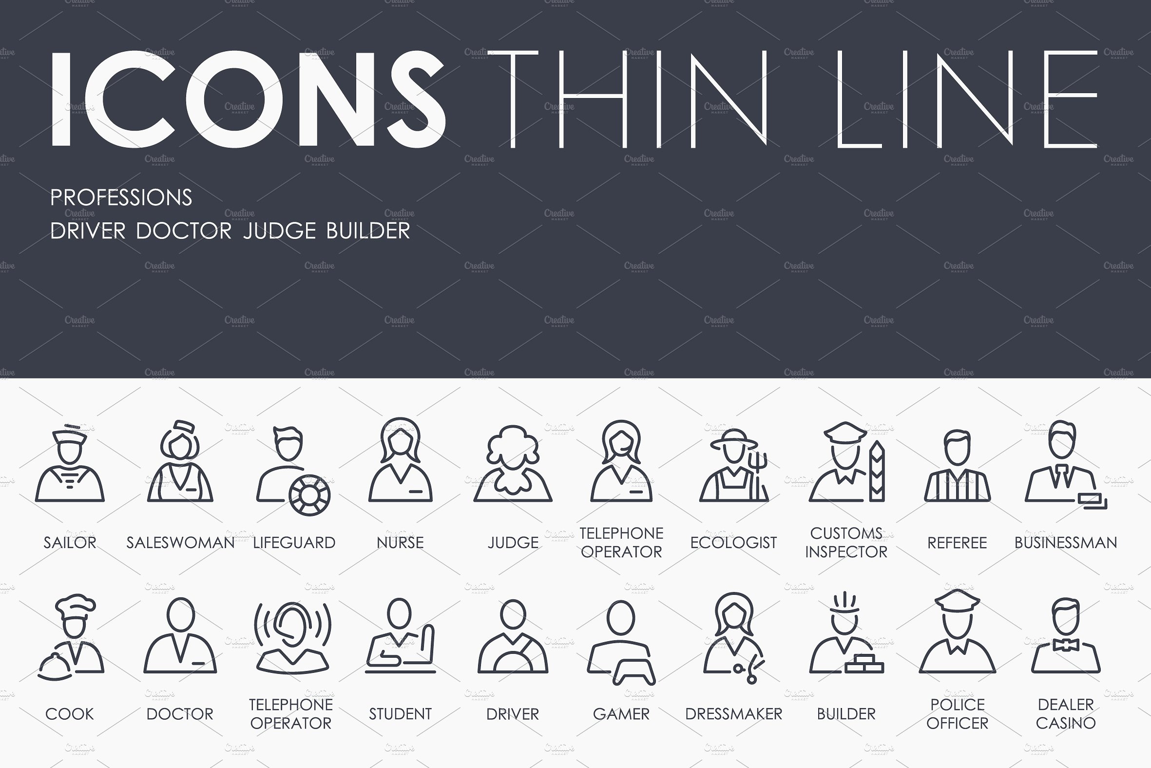 Professions thinline icons