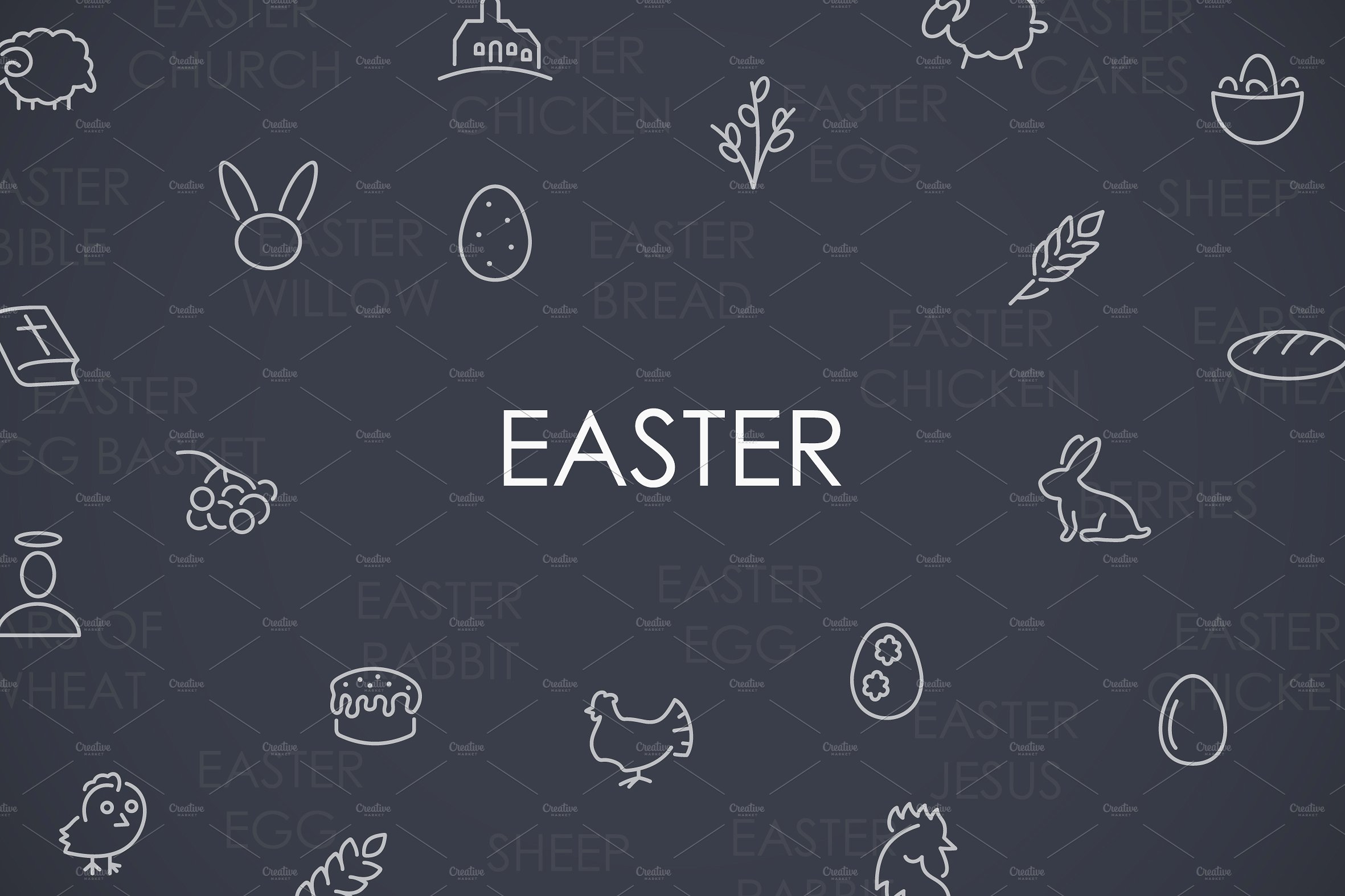 Easter thinline icons