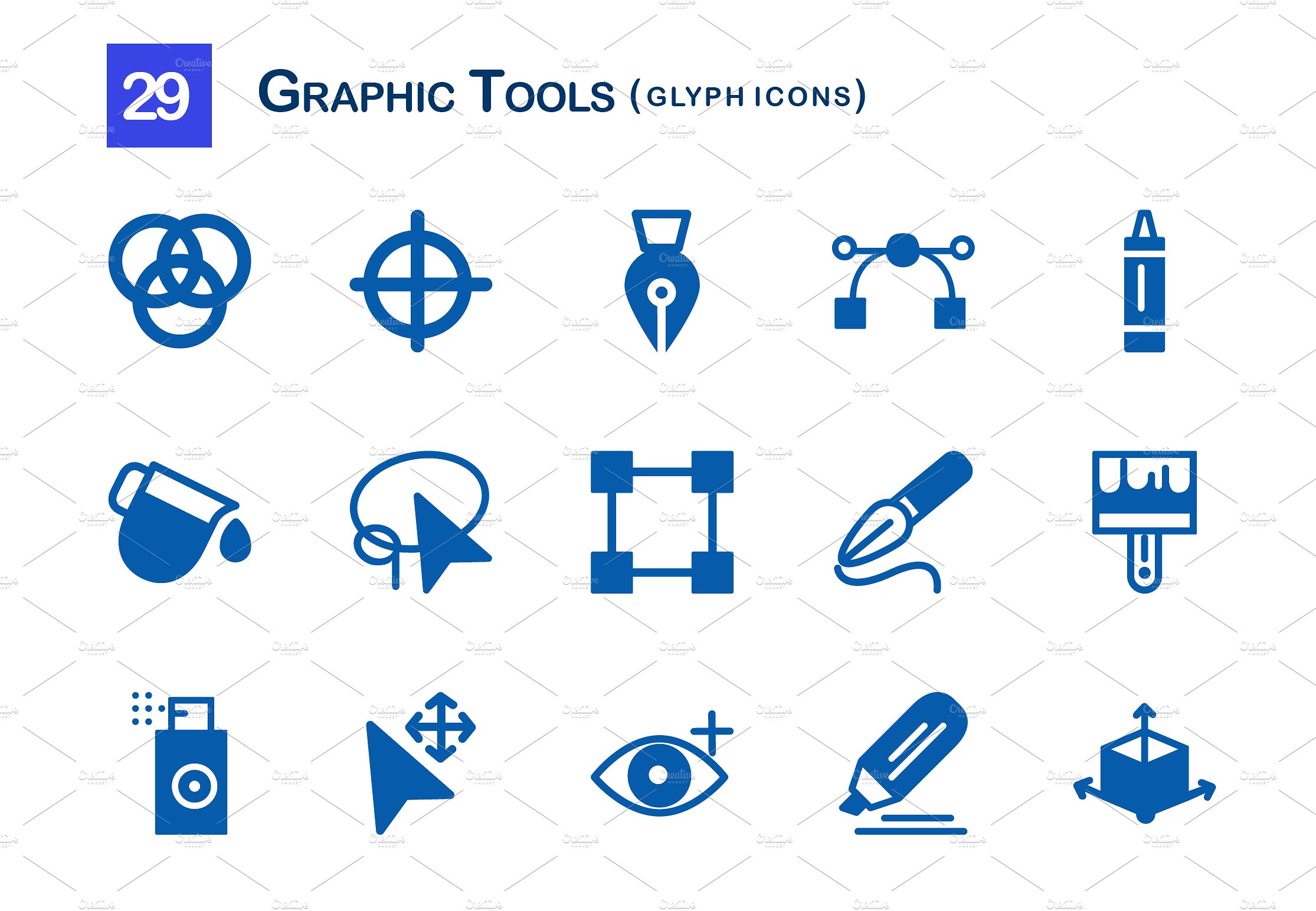 29 Graphic Tools Glyph Icons