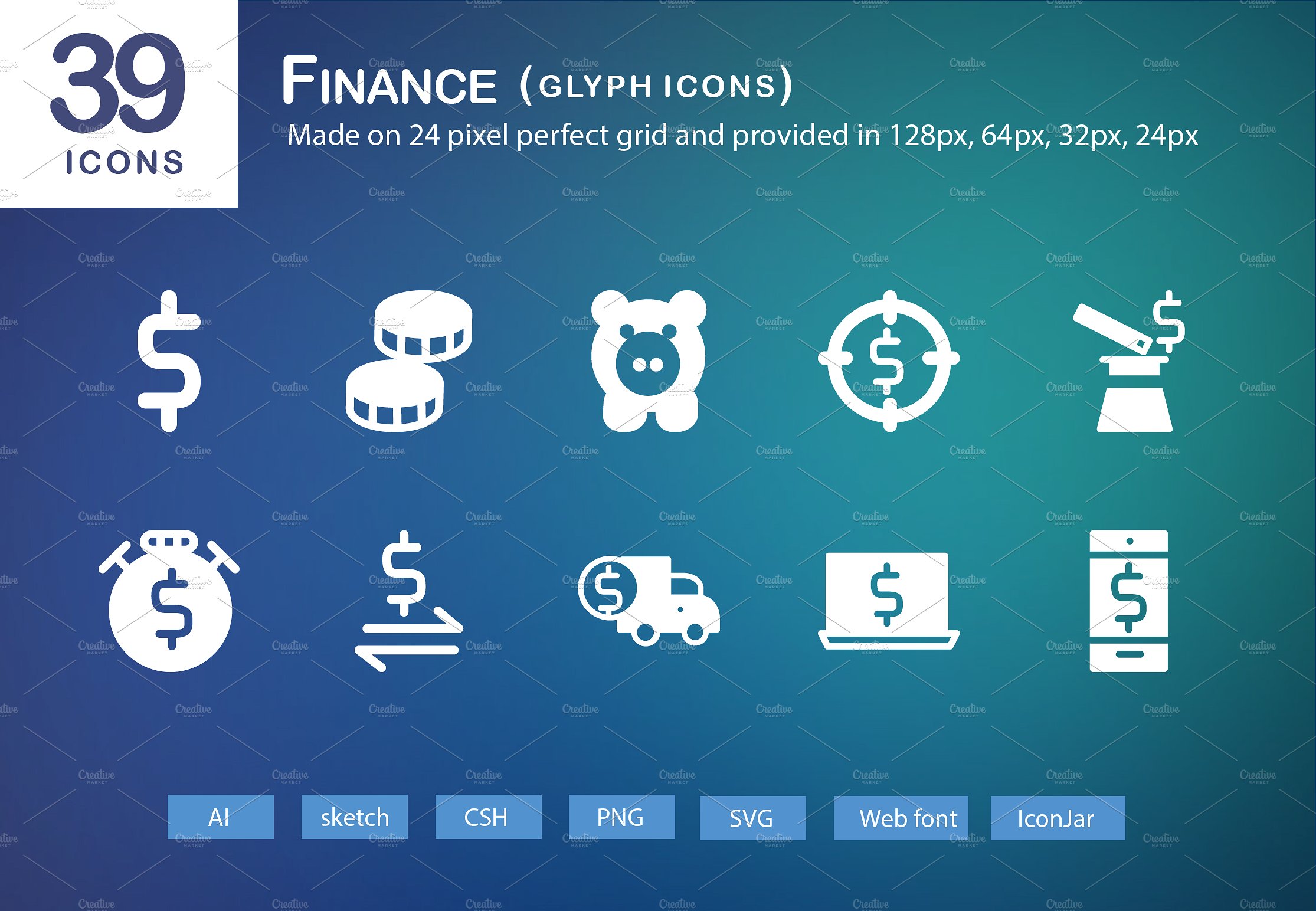 39 Finance Glyph Icons