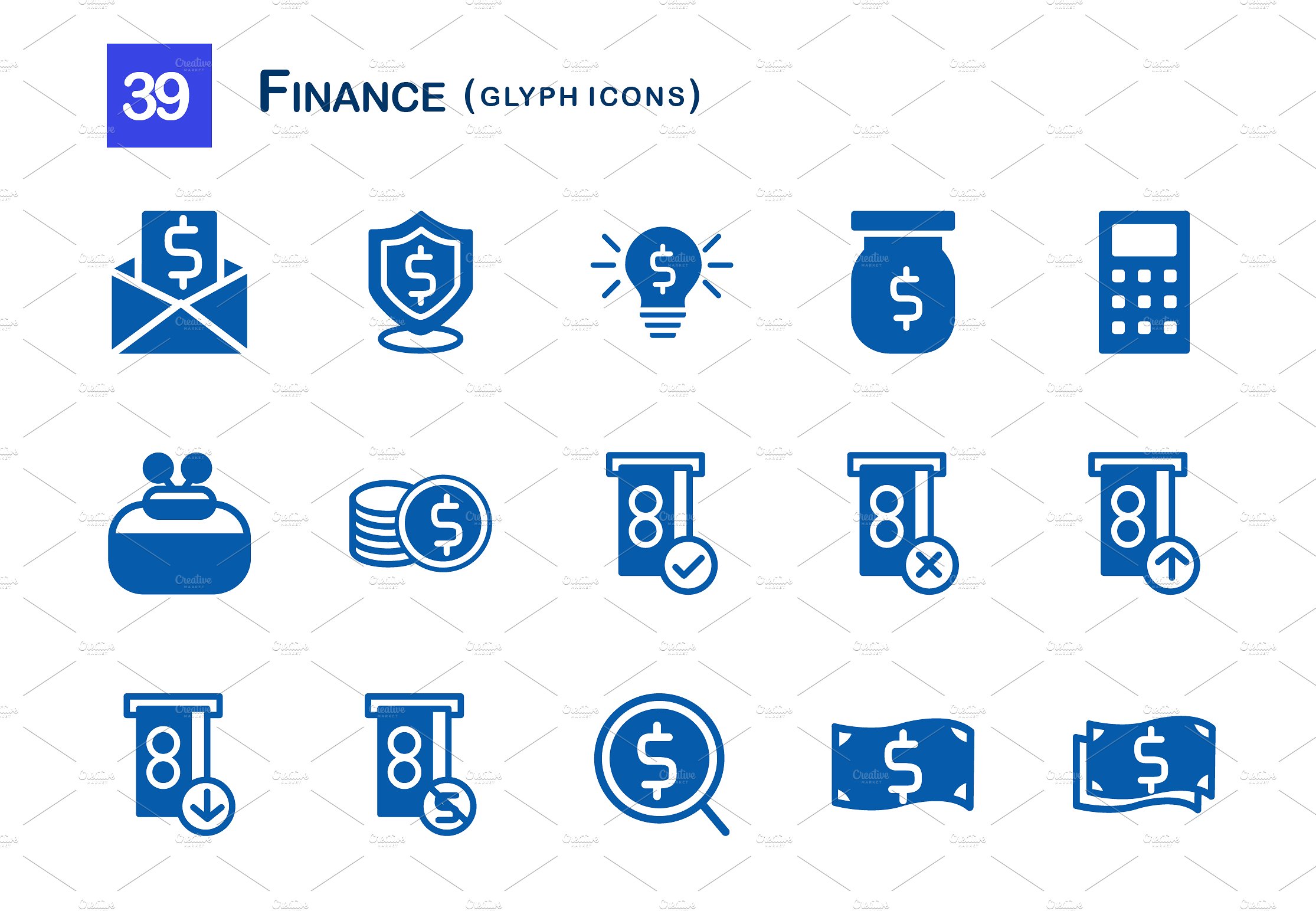 39 Finance Glyph Icons