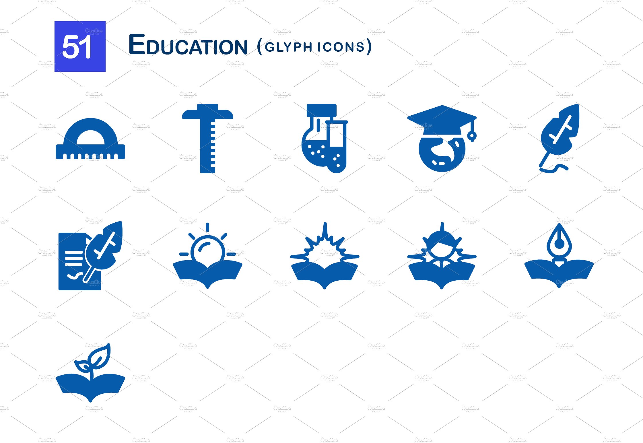 51 Education Glyph Icons