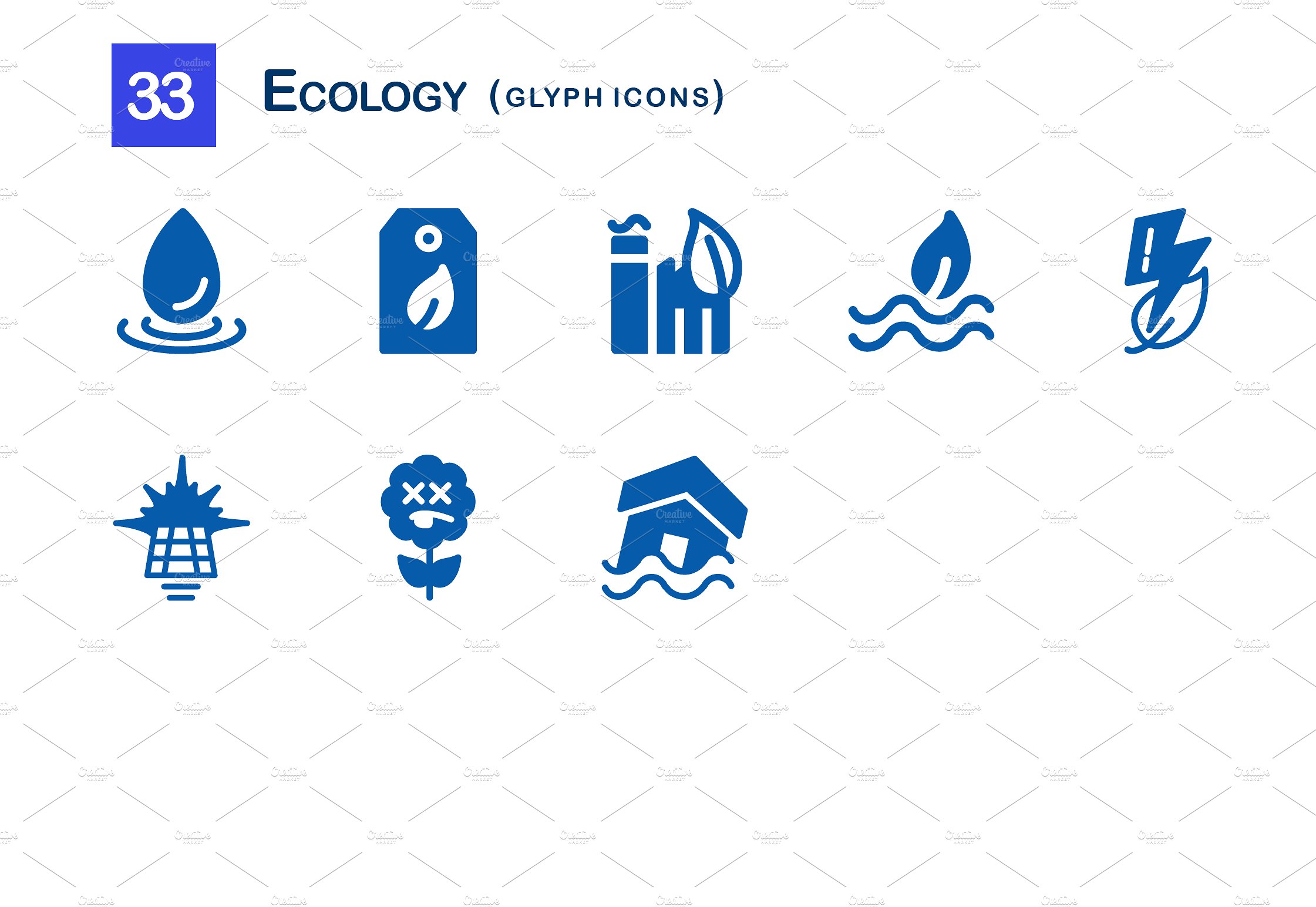 33 Ecology Glyph Icons