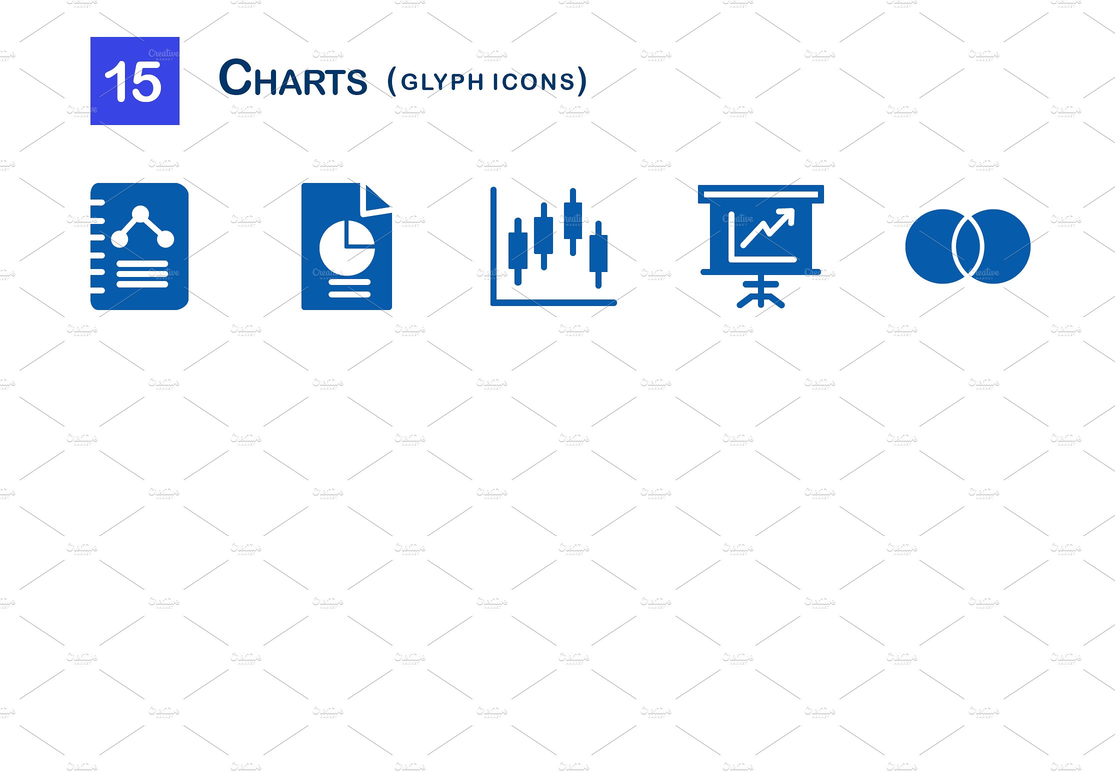 15 Charts Glyph Icons