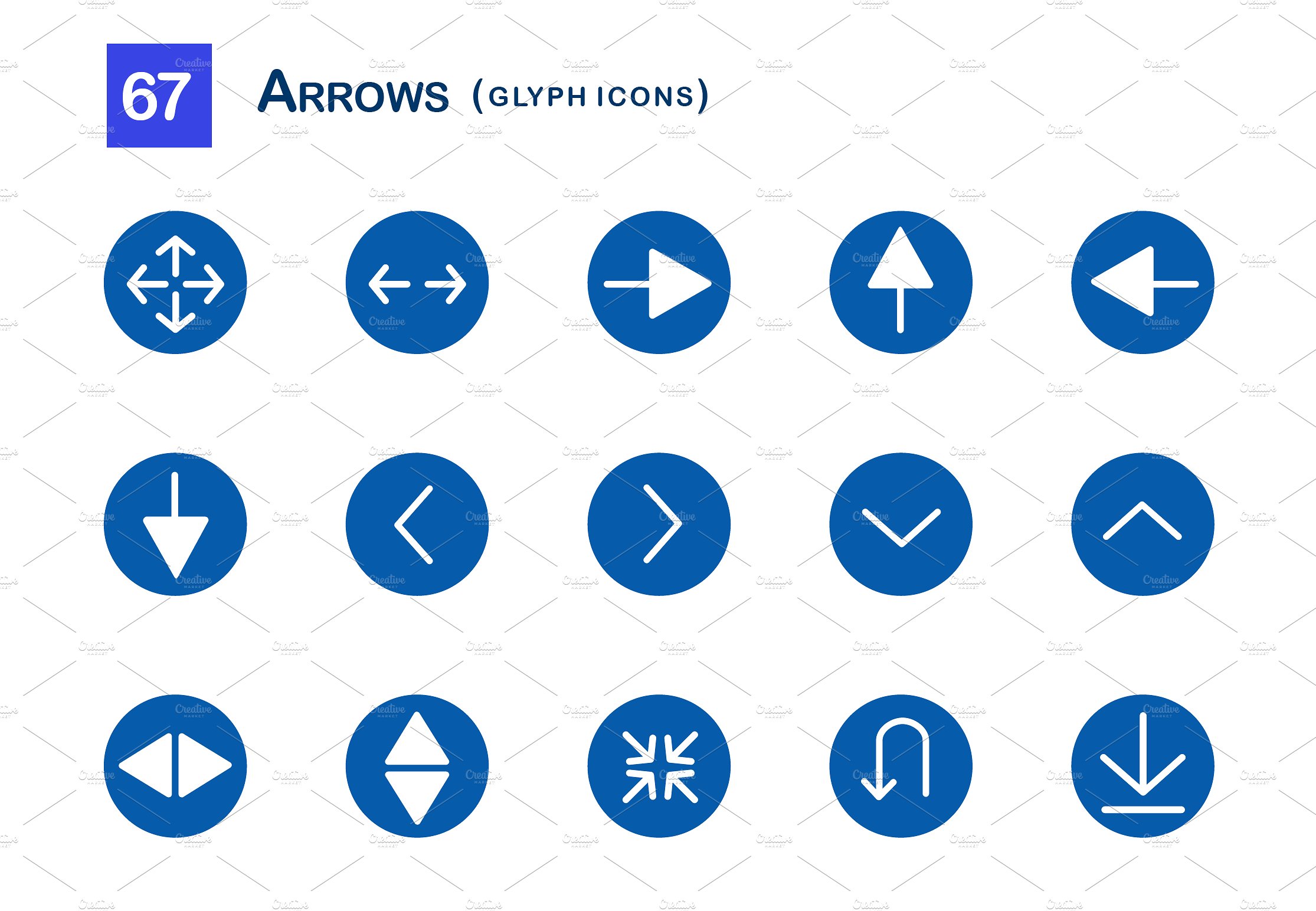 67 Arrows Glyph Icons