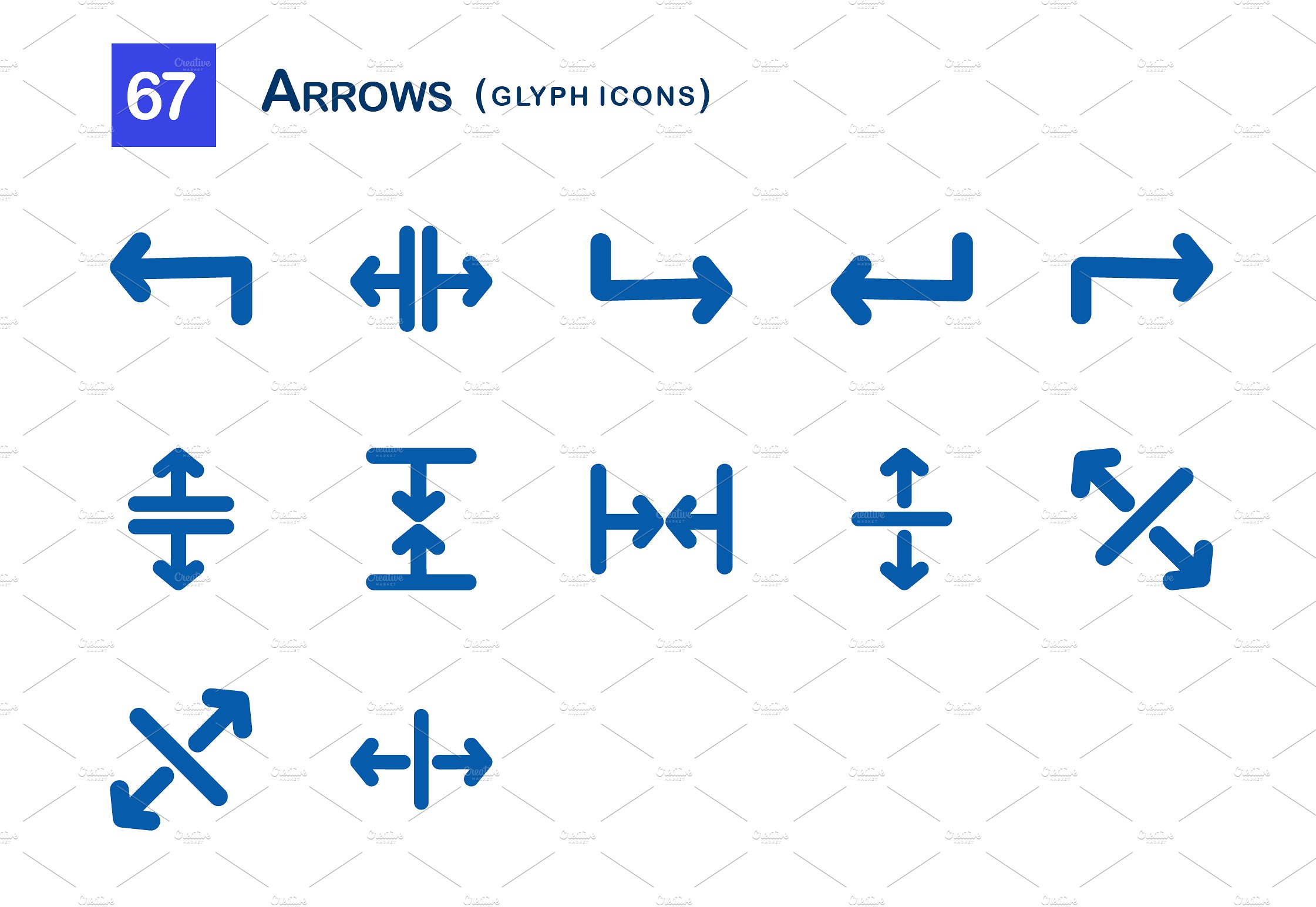 67 Arrows Glyph Icons