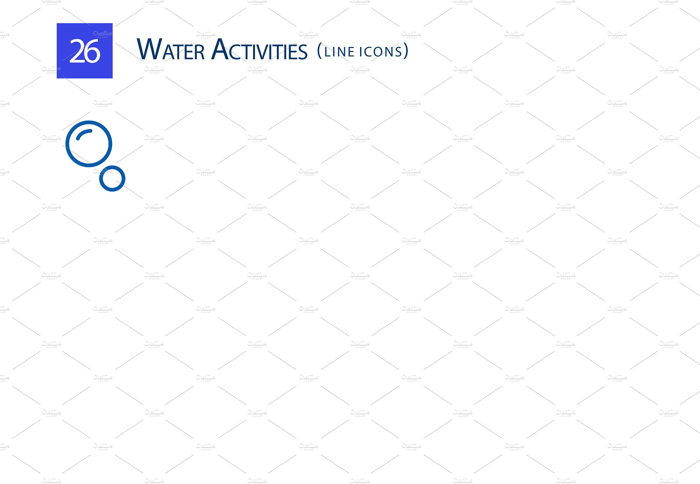 26 Water Activities Line Icons