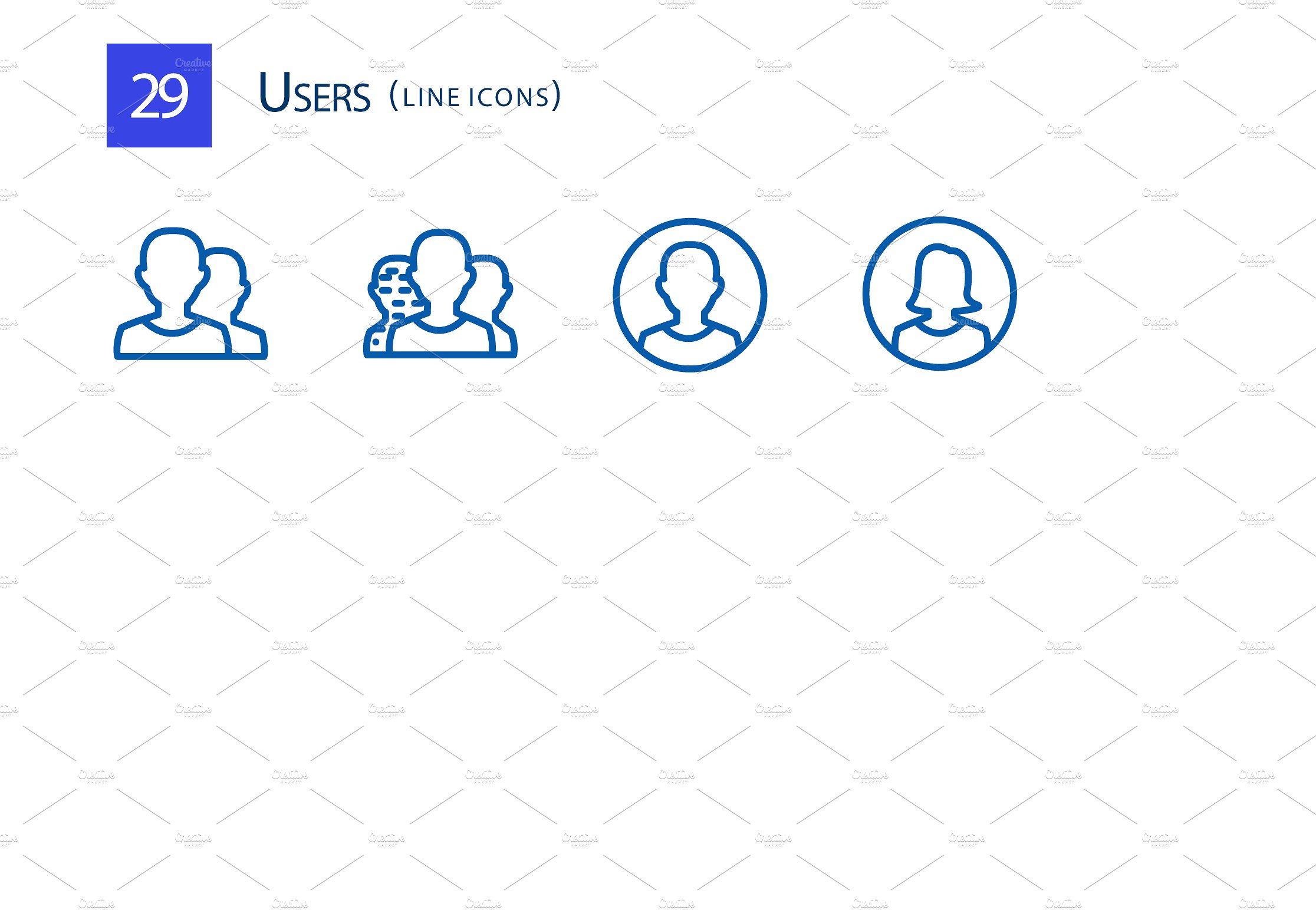 29 Users Line Icons