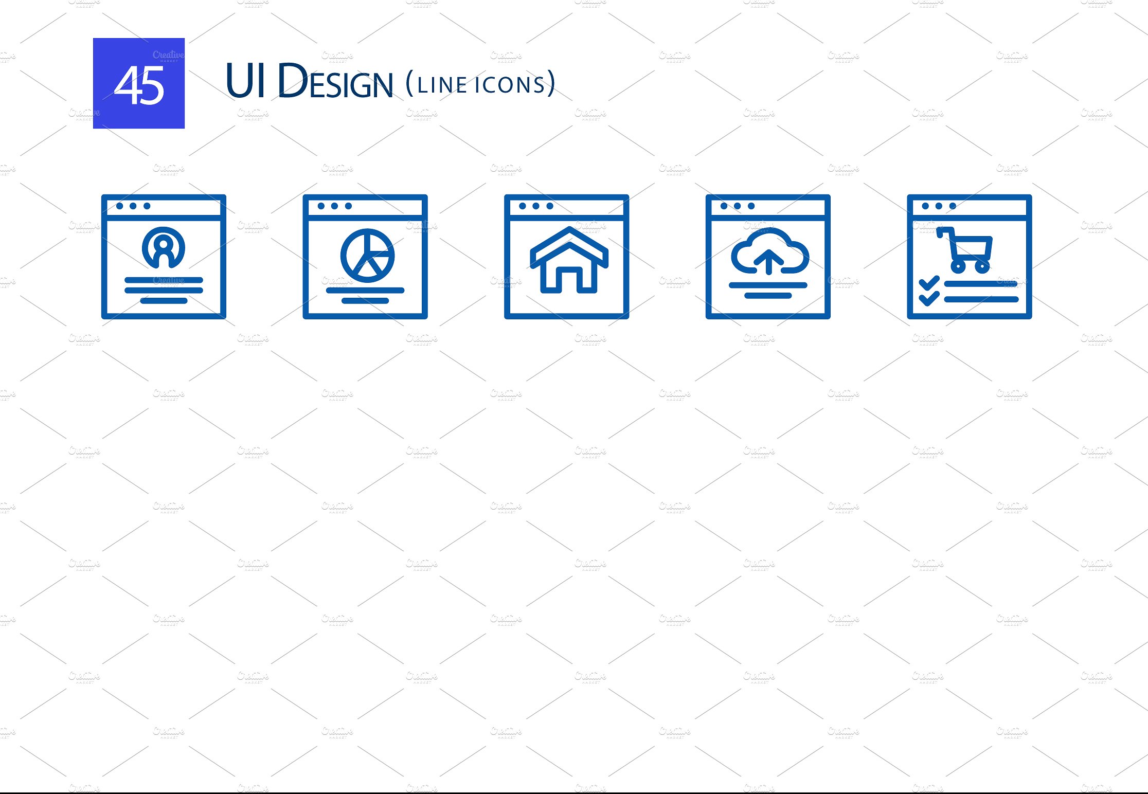 45 UI Design Line Icons